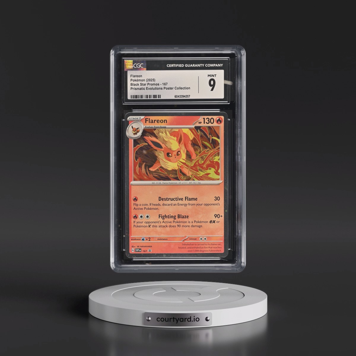 2023 Black Star Promos - Scarlet & Violet SVP EN #167 Flareon - Prismatic Evolutions Poster Collection (Cosmos Holo) (CGC 9 MINT)