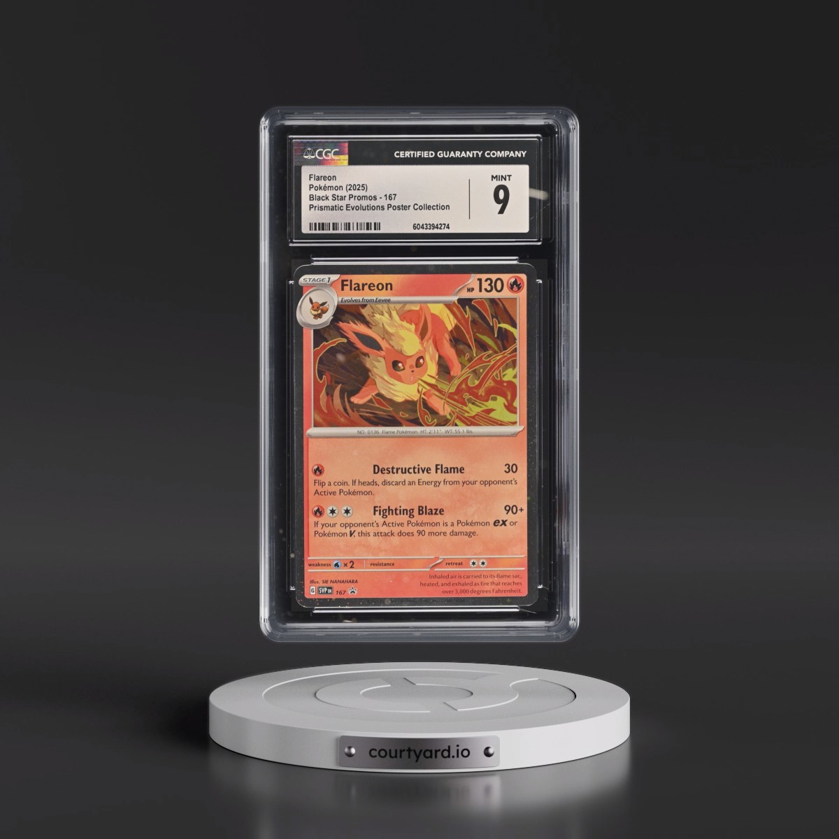2023 Black Star Promos - Scarlet & Violet SVP EN #167 Flareon - Prismatic Evolutions Poster Collection (Cosmos Holo) (CGC 9 MINT)