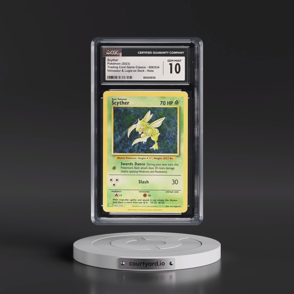 2023 Trading Card Game Classic - CLV, CLC, CLB #006/034 Scyther - Venusaur & Lugia ex Deck - CLV Holo (CGC 10 GEM MINT)