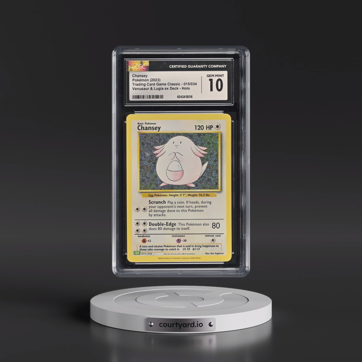2023 Trading Card Game Classic - CLV, CLC, CLB #015/034 Chansey - Venusaur & Lugia ex Deck - CLV Holo (CGC 10 GEM MINT)