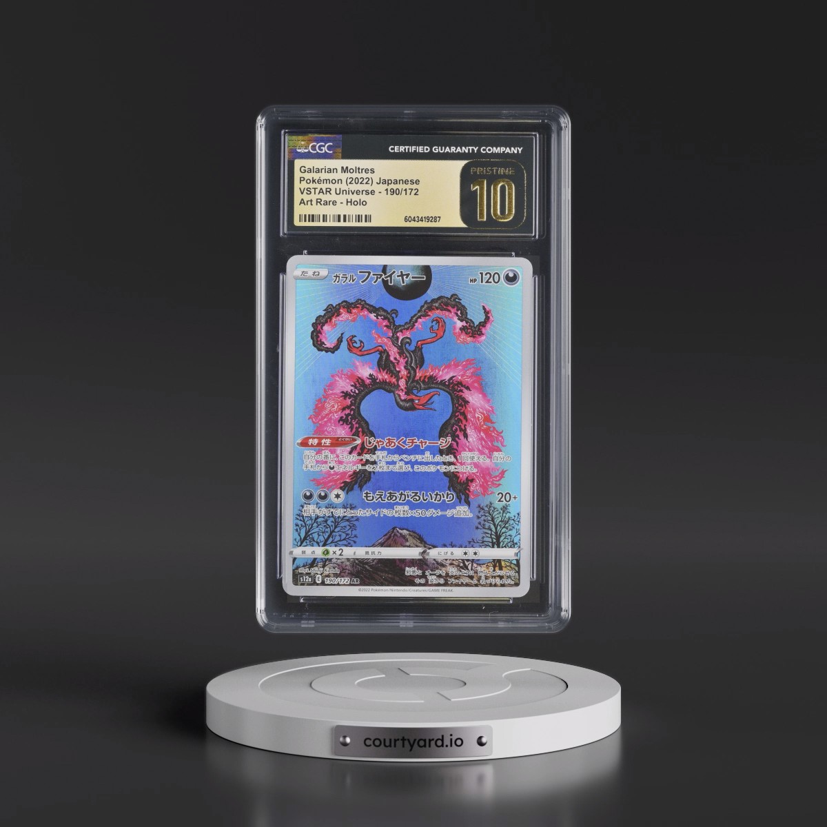 2022 VSTAR Universe #190/172 Galarian Moltres - Art Rare Holo (CGC 10 PRISTINE)