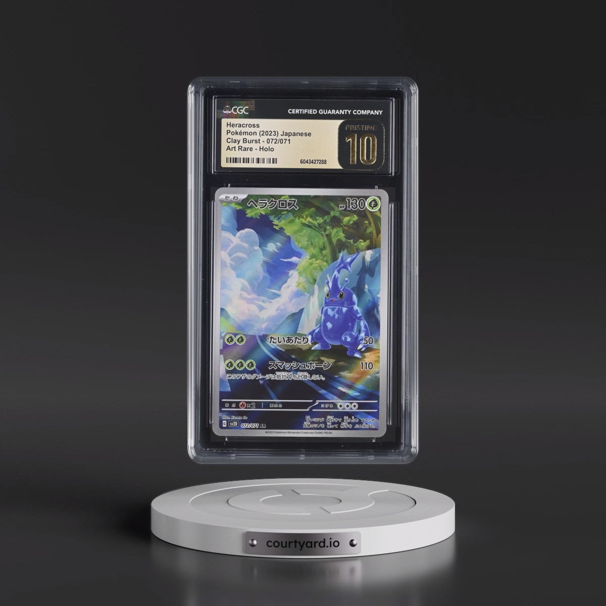 2023 Clay Burst #072/071 Heracross - Art Rare Holo (CGC 10 PRISTINE)