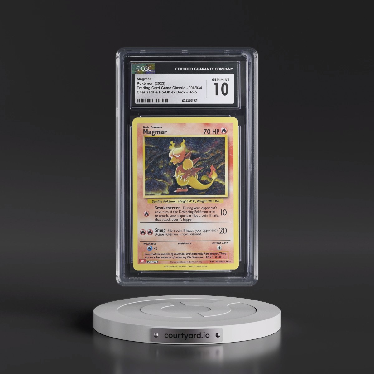 2023 Trading Card Game Classic - CLV, CLC, CLB #006/034 Magmar - Charizard & Ho-Oh ex Deck - CLC Holo (CGC 10 GEM MINT)