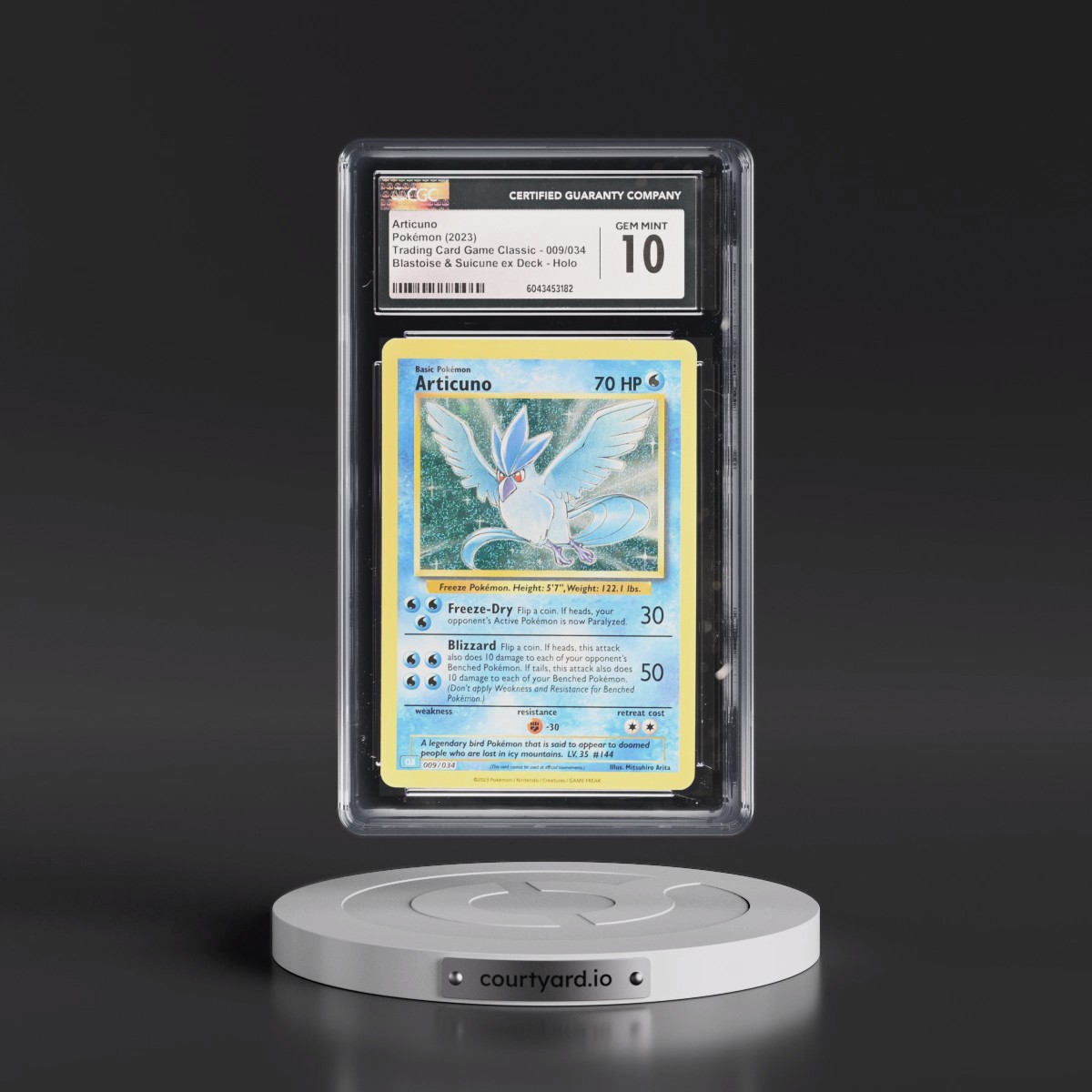 2023 Trading Card Game Classic - CLV, CLC, CLB #009/034 Articuno - Blastoise & Suicune ex Deck - CLB Holo (CGC 10 GEM MINT)