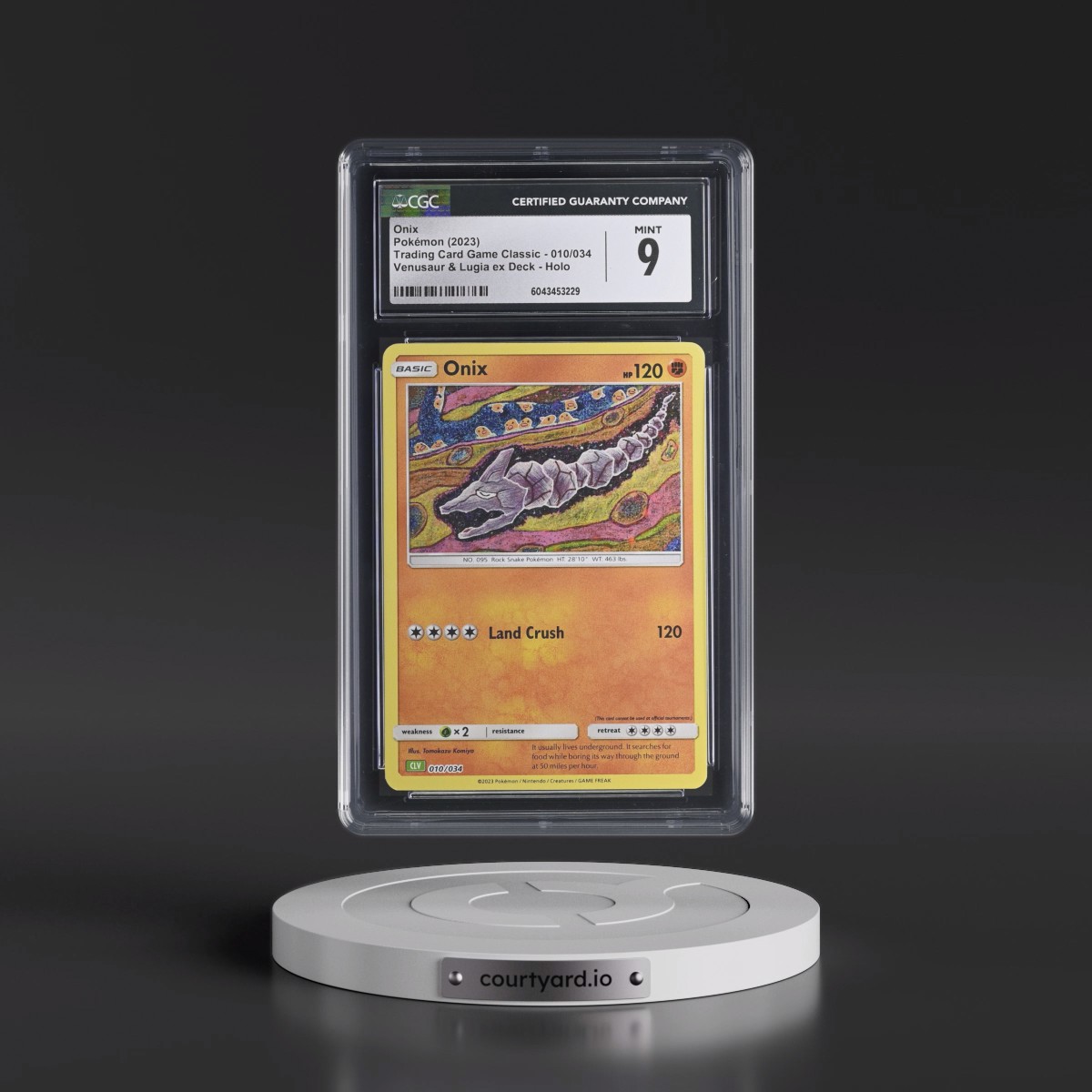 2023 Trading Card Game Classic - CLV, CLC, CLB #010/034 Onix - Venusaur & Lugia ex Deck - CLV Holo (CGC 9 MINT)