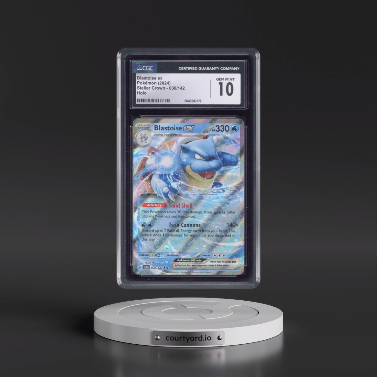 2024 Stellar Crown - SCR EN #030/142 Blastoise ex - Holo (CGC 10 GEM MINT)