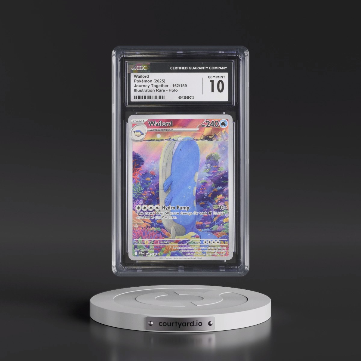 2024 Journey Together - JTG EN #162/159 Wailord - Illustration Rare Holo (CGC 10 GEM MINT)