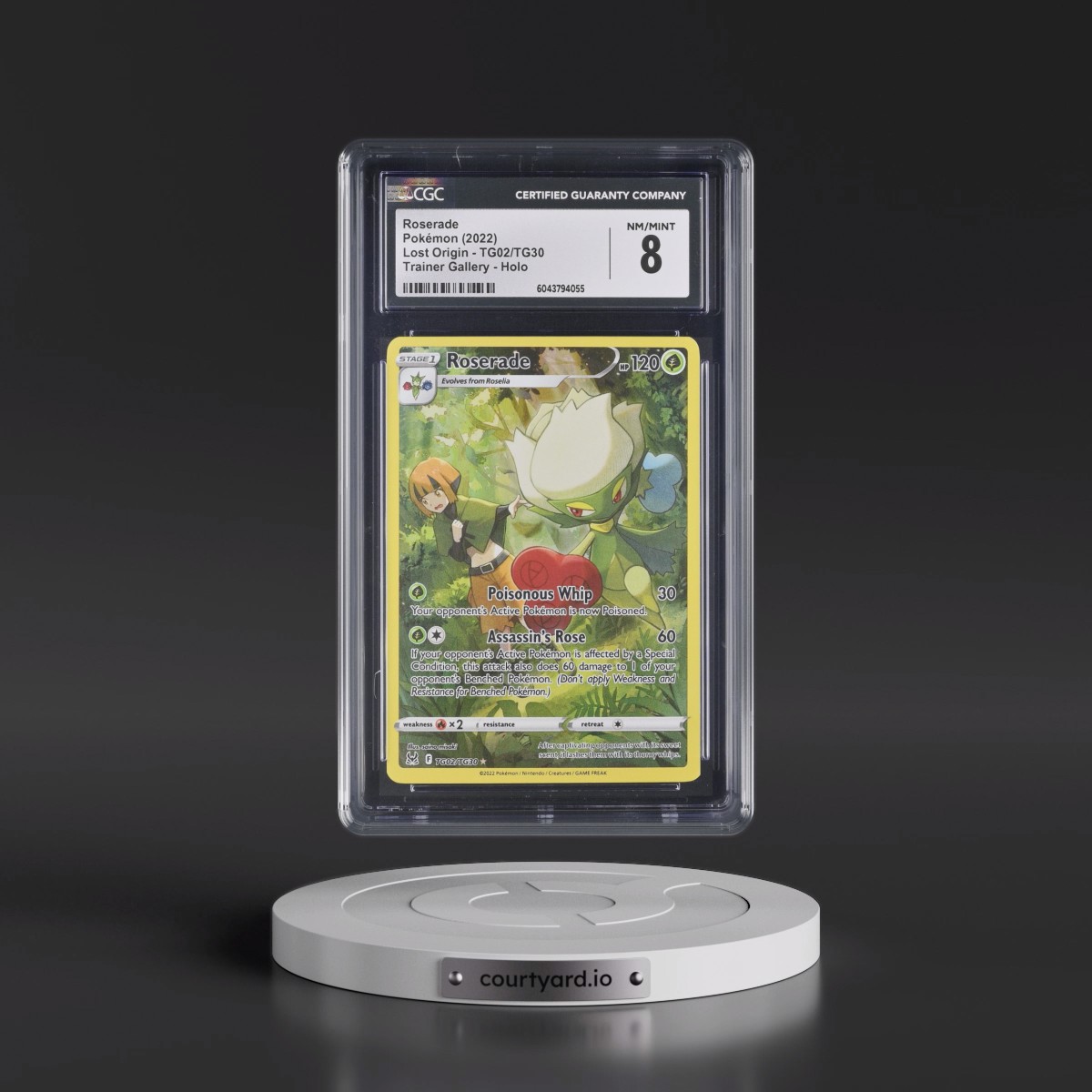 2022 Lost Origin #TG02/TG30 Roserade - Trainer Gallery Holo (CGC 8 NM-MT)