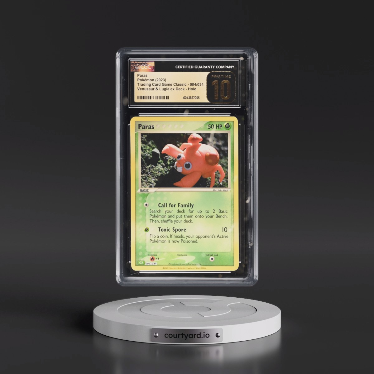 2023 Trading Card Game Classic - CLV, CLC, CLB #004/034 Paras - Venusaur & Lugia ex Deck - CLV Holo (CGC 10 PRISTINE)