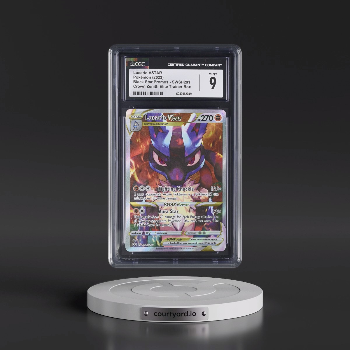 2017 Black Star Promos - Sword & Shield #SWSH291 Lucario VSTAR - Crown Zenith Elite Trainer Box (Holo) (CGC 9 MINT)