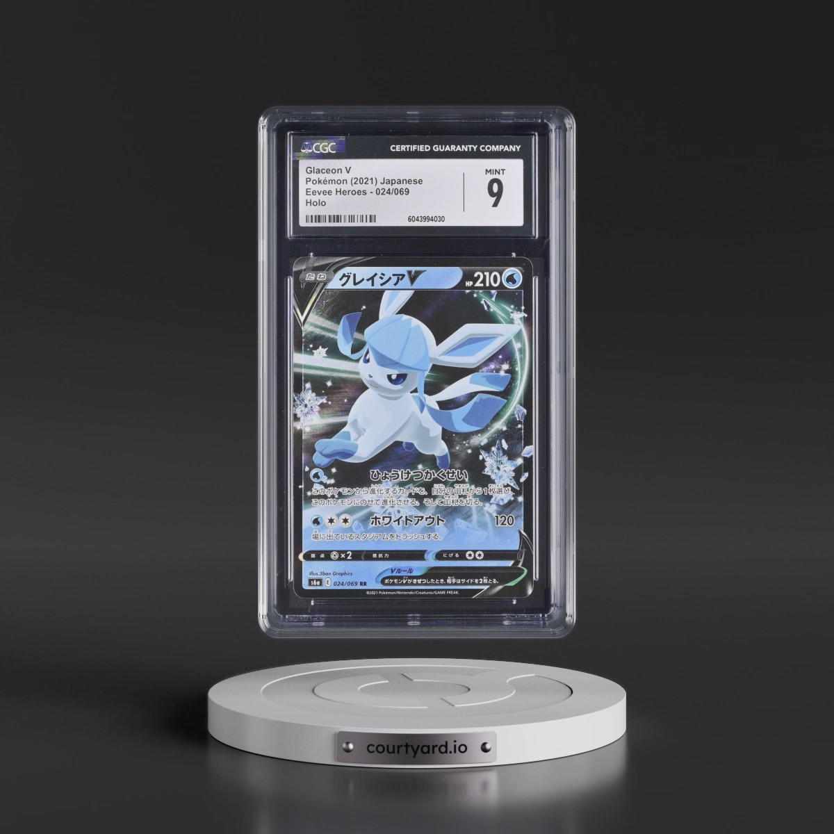 2021 Eevee Heroes #024/069 Glaceon V - Holo (CGC 9 MINT)