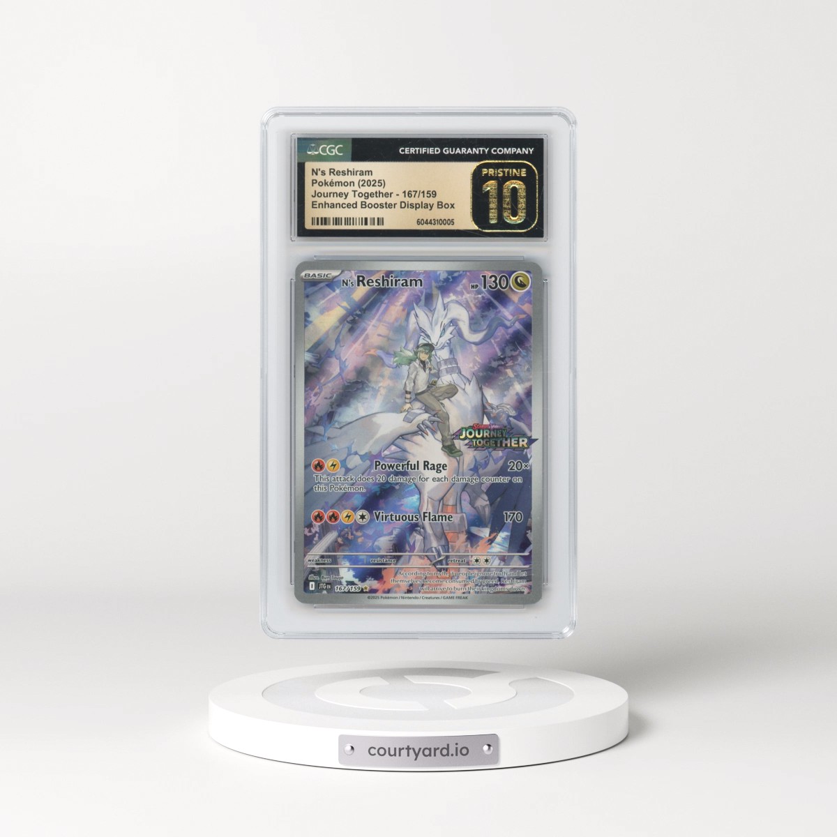 2025 Pokémon Jtg EN-Journey Together #167 N's Reshiram - Illustration Rare (CGC 10 PRISTINE)