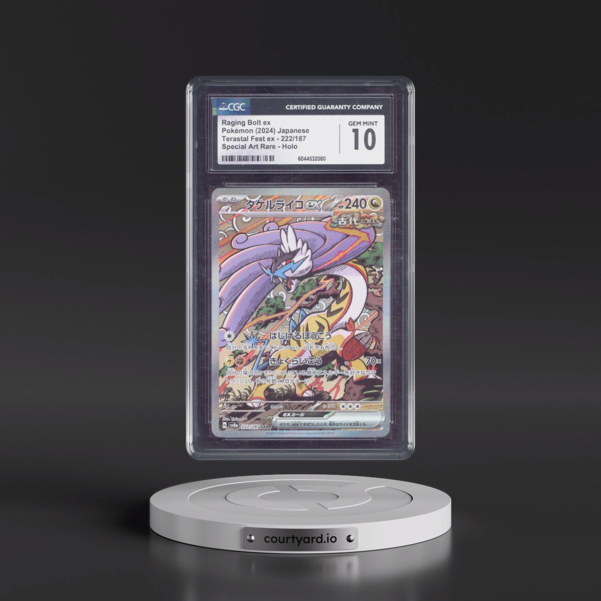 2024 High Class Pack: Terastal Fest ex - sv8a #222/187 Raging Bolt ex - Special Art Rare Holo (CGC 10 GEM MINT)