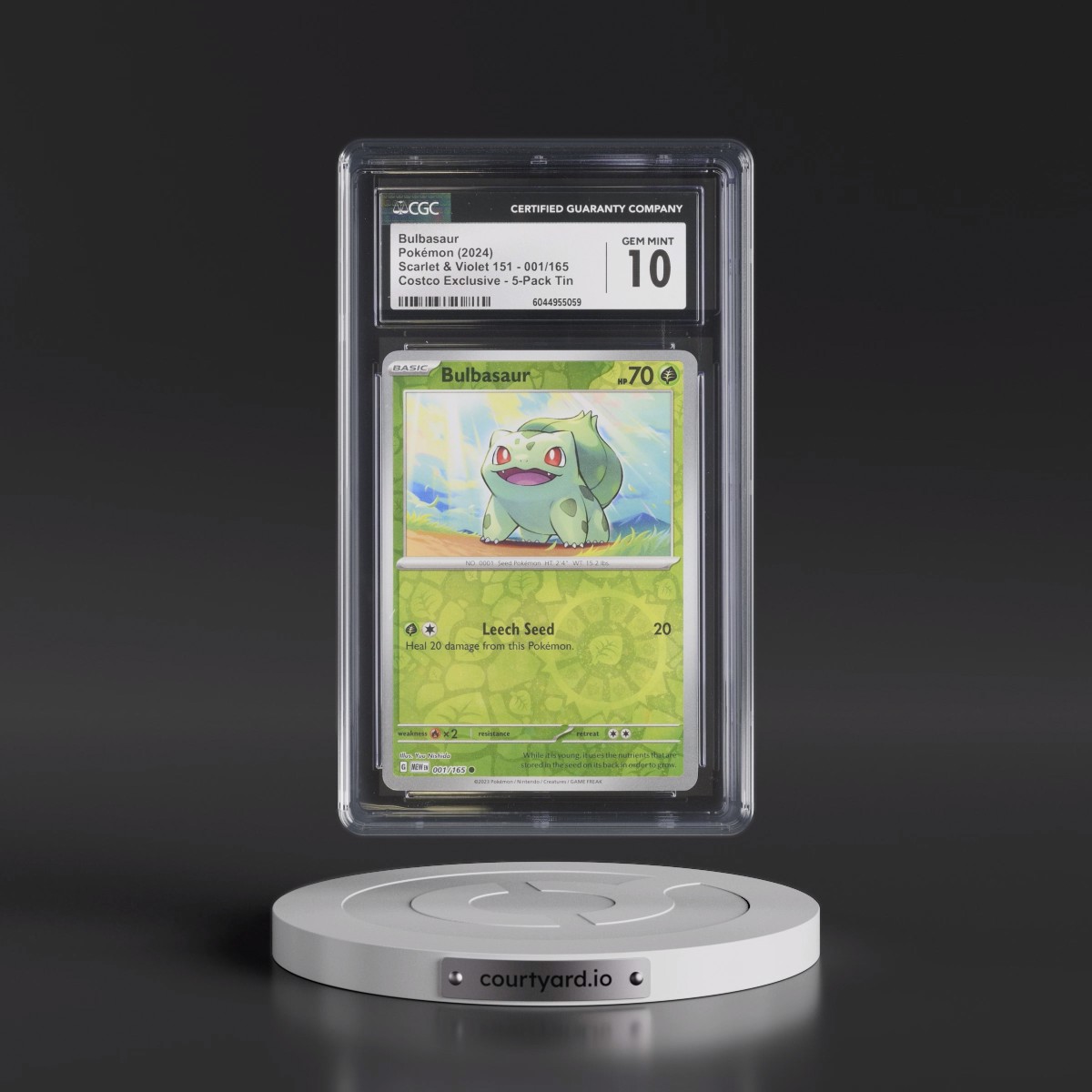 2023 Scarlet & Violet 151 - MEW EN #001/165 Bulbasaur - Costco Exclusive 5-Pack Tin (CGC 10 GEM MINT)