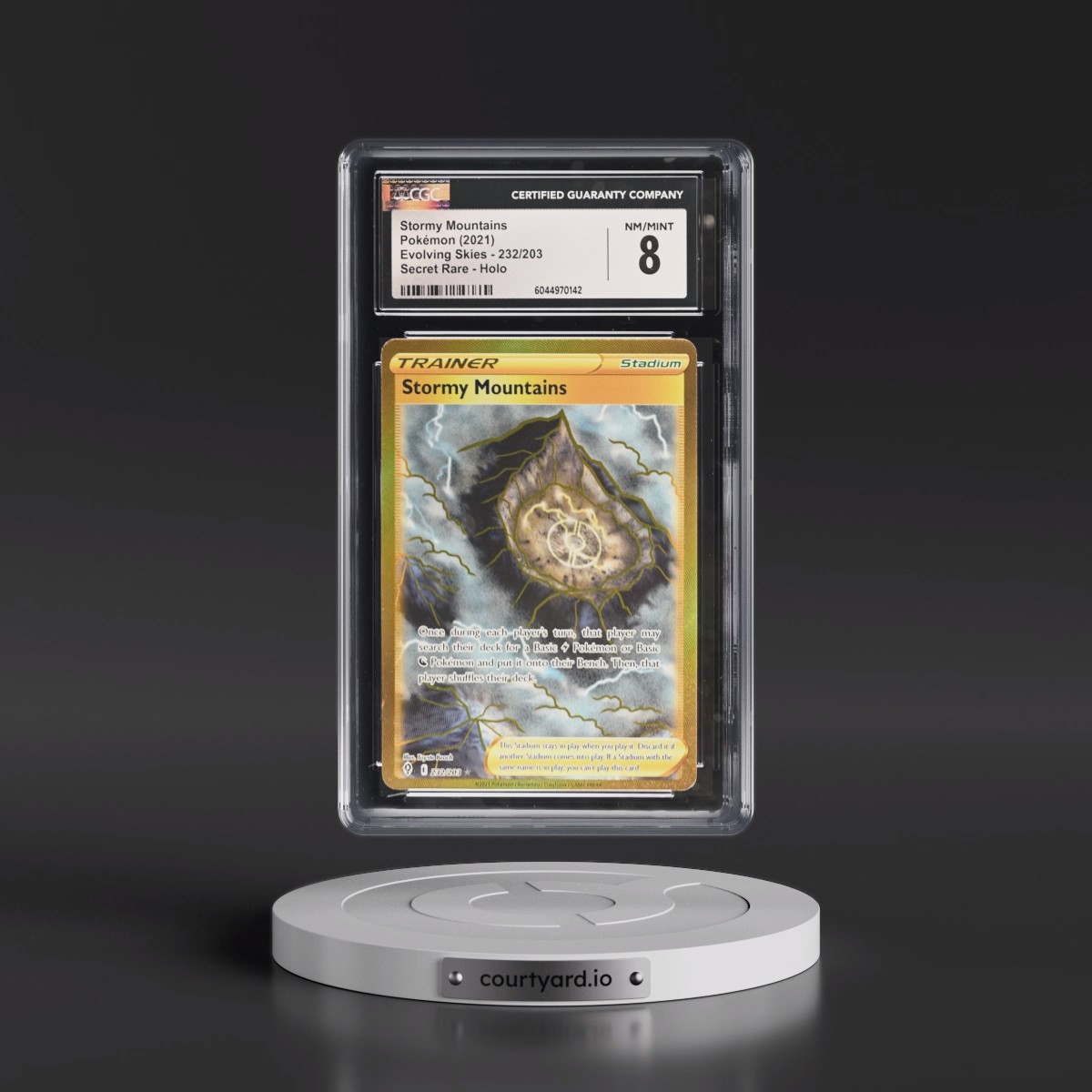 2021 Evolving Skies #232/203 Stormy Mountains - Secret Rare Holo (CGC 8 NM-MT)