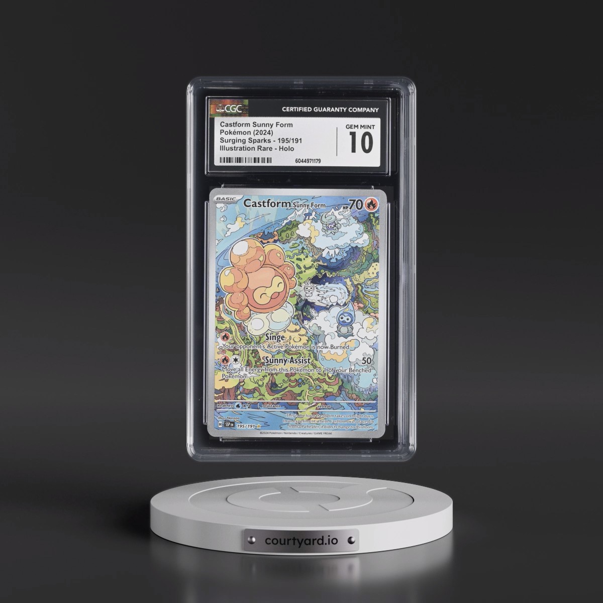 2024 Surging Sparks - SSP EN #195/191 Castform Sunny Form - Illustration Rare Holo (CGC 10 GEM MINT)