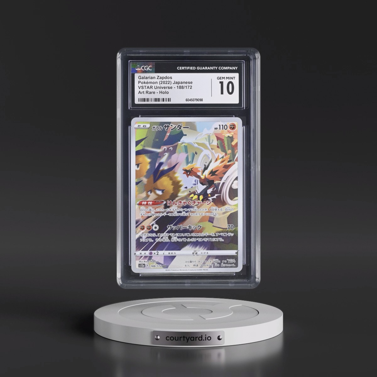 2022 VSTAR Universe #188/172 Galarian Zapdos - Art Rare Holo (CGC 10 GEM MINT)