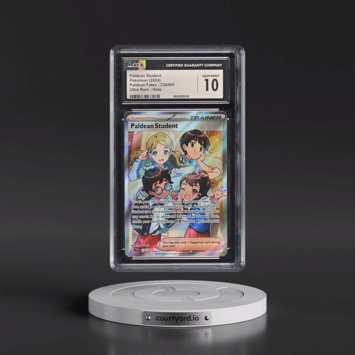 2024 Paldean Fates - PAF EN Paldean Student - Ultra Rare Holo #230/091 CGC 10