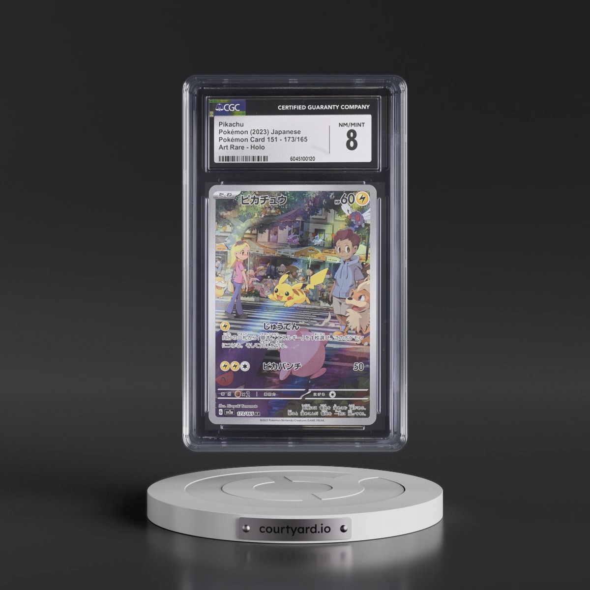 2023 Pokémon Card 151 Pikachu - Art Rare Holo #173/165 CGC 8