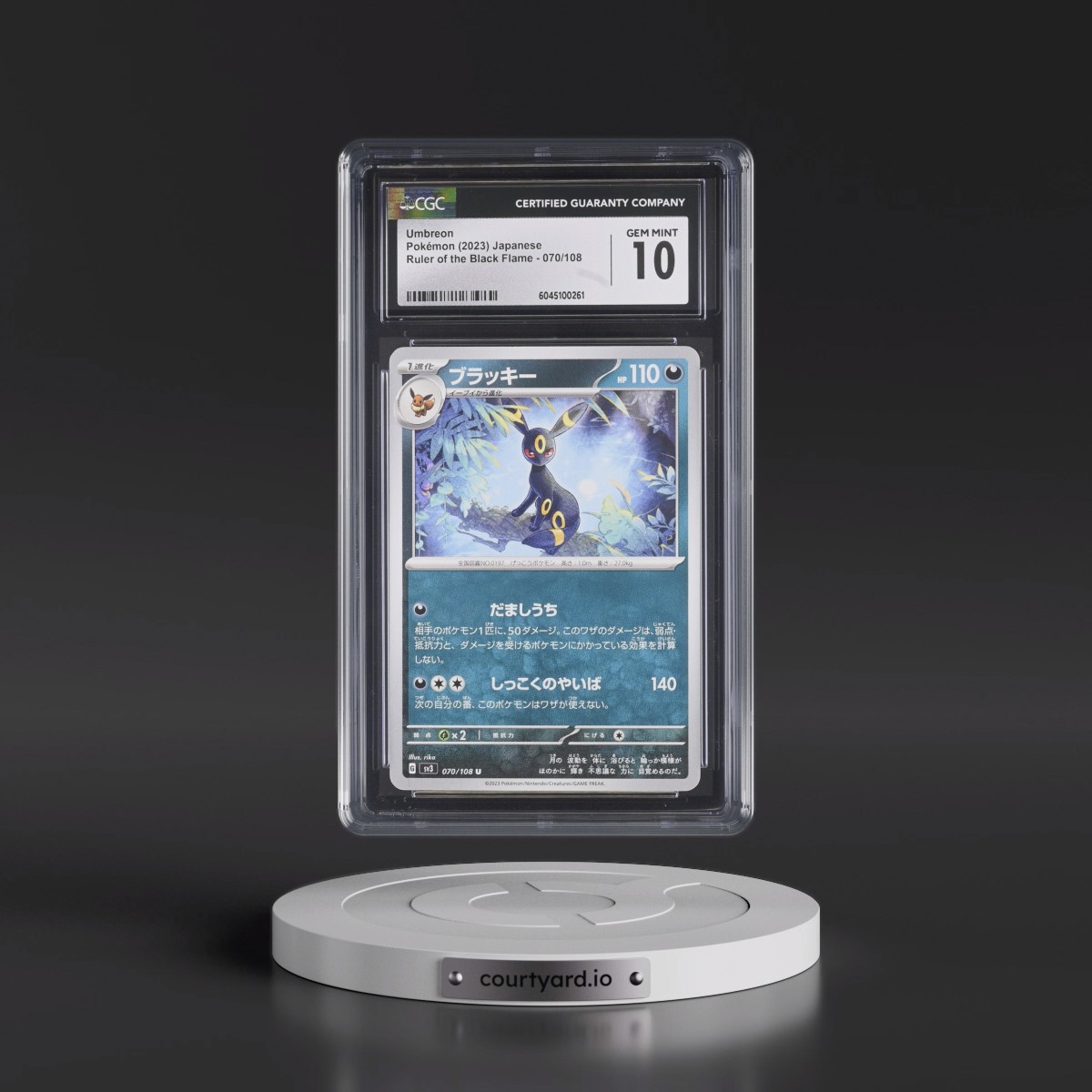 2023 Ruler of the Black Flame #070/108 Umbreon (CGC 10 GEM MINT)