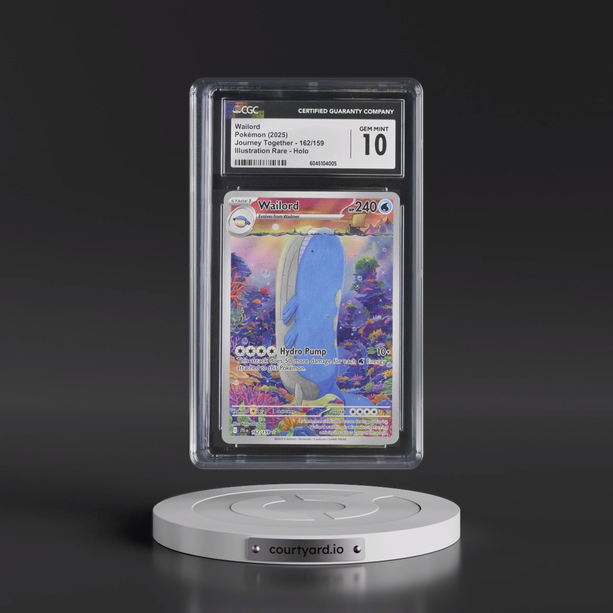 2024 Journey Together - JTG EN #162/159 Wailord - Illustration Rare Holo (CGC 10 GEM MINT)