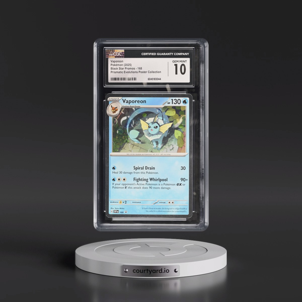 2023 Black Star Promos - Scarlet & Violet SVP EN #168 Vaporeon - Prismatic Evolutions Poster Collection (Cosmos Holo) (CGC 10 GEM MINT)