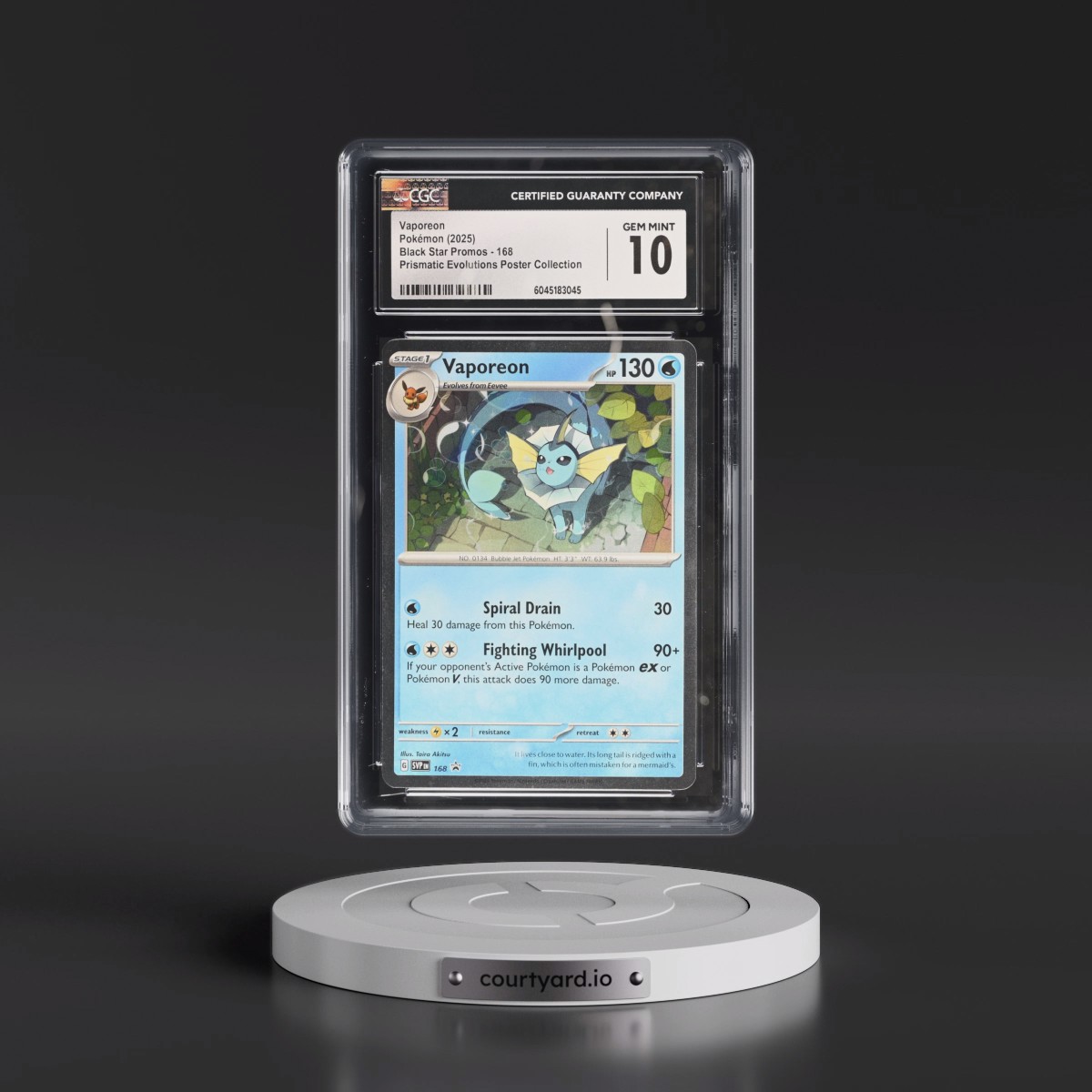 2023 Black Star Promos - Scarlet & Violet SVP EN #168 Vaporeon - Prismatic Evolutions Poster Collection (Cosmos Holo) (CGC 10 GEM MINT)