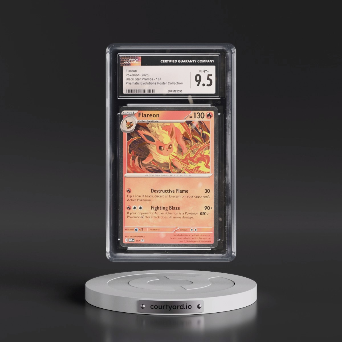 2023 Black Star Promos - Scarlet & Violet SVP EN #167 Flareon - Prismatic Evolutions Poster Collection (Cosmos Holo) (CGC 9.5 MINT+)