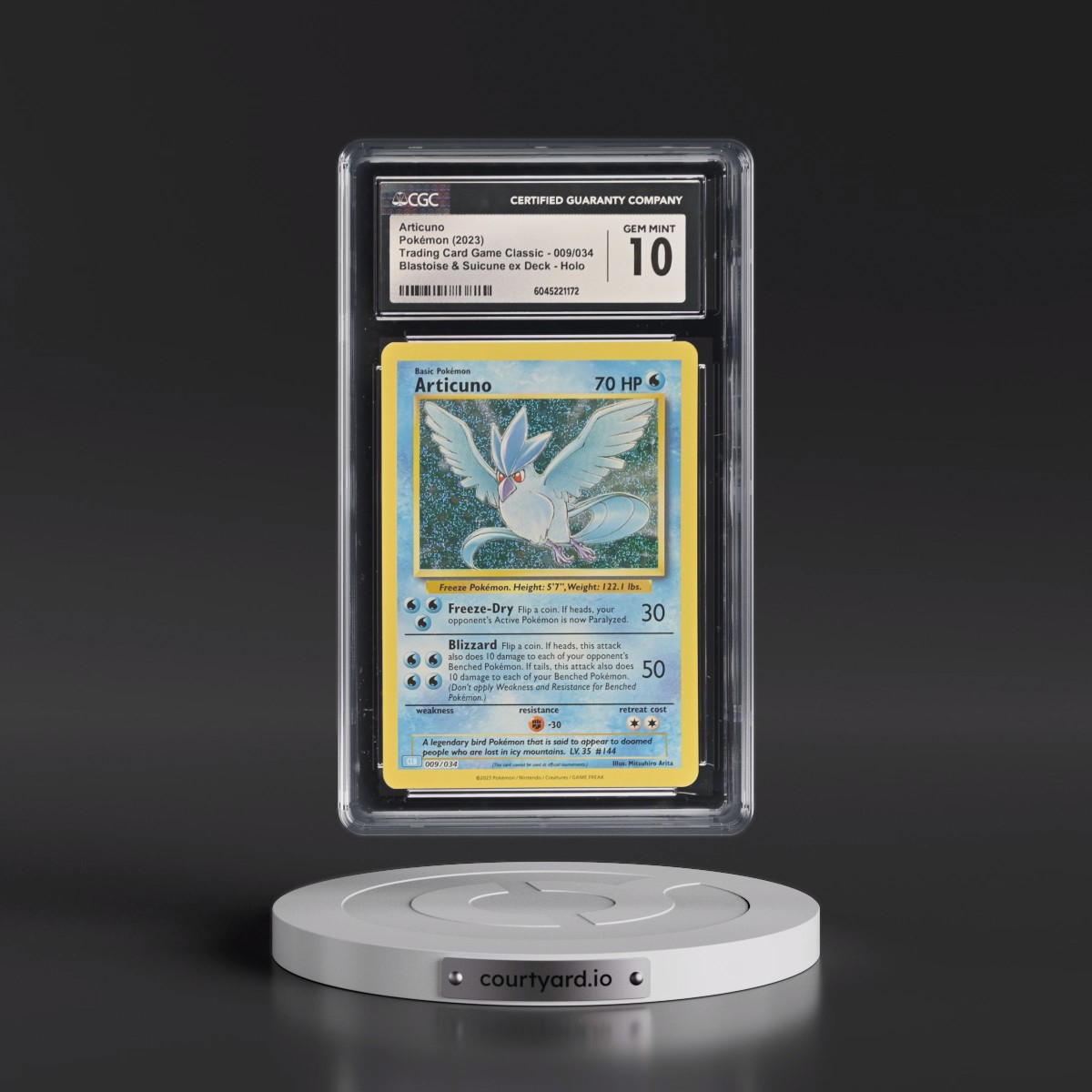 2023 Trading Card Game Classic - CLV, CLC, CLB #009/034 Articuno - Blastoise & Suicune ex Deck - CLB Holo (CGC 10 GEM MINT)