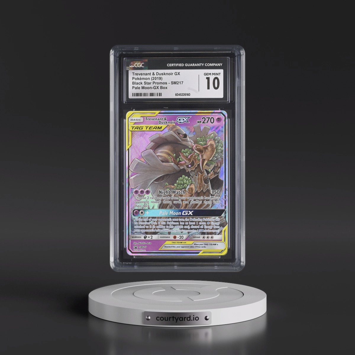 2016 Black Star Promos - Sun & Moon #SM217 Trevenant &amp; Dusknoir GX - Holo Pale Moon-GX Box (CGC 10 GEM MINT)