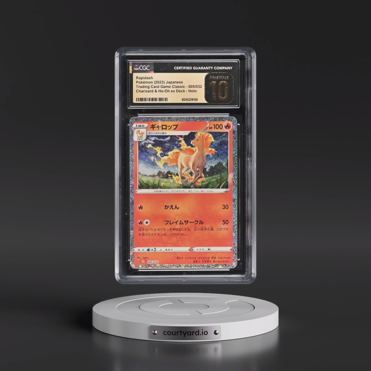 2023 Trading Card Game Classic - CLF, CLL, CLK #005/032 Rapidash - Charizard & Ho-Oh ex Deck - CLL Holo (CGC 10 PRISTINE)