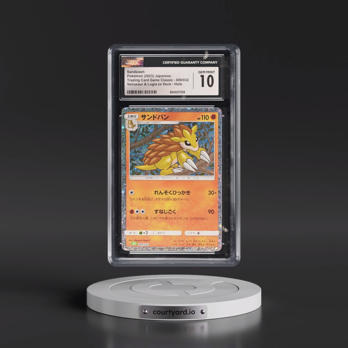 2023 Trading Card Game Classic - CLF, CLL, CLK #009/032 Sandslash - Venusaur & Lugia ex Deck - CLF Holo (CGC 10 GEM MINT)