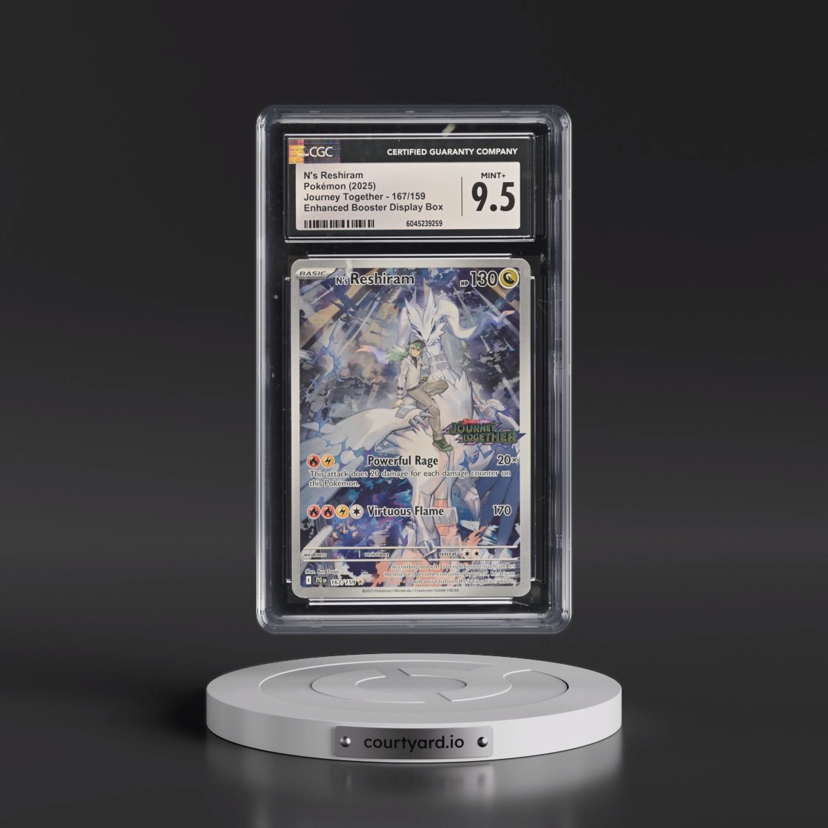2024 Journey Together - JTG EN #167/159 N's Reshiram - Illustration Rare Holo (CGC 9.5 MINT+)