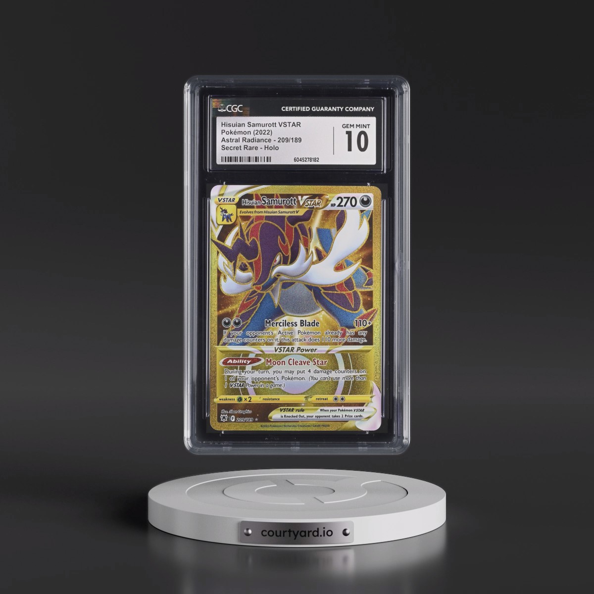 Astral Radiance #209/189 Hisuian Samurott VSTAR - Secret Rare Holo (CGC 10 GEM MINT)