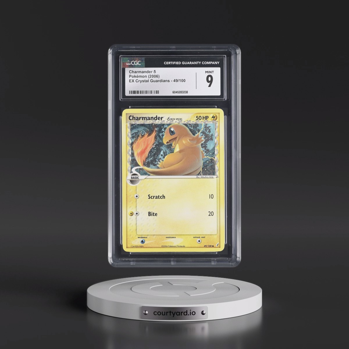 2006 EX Crystal Guardians #49/100 Charmander δ (CGC 9 MINT)