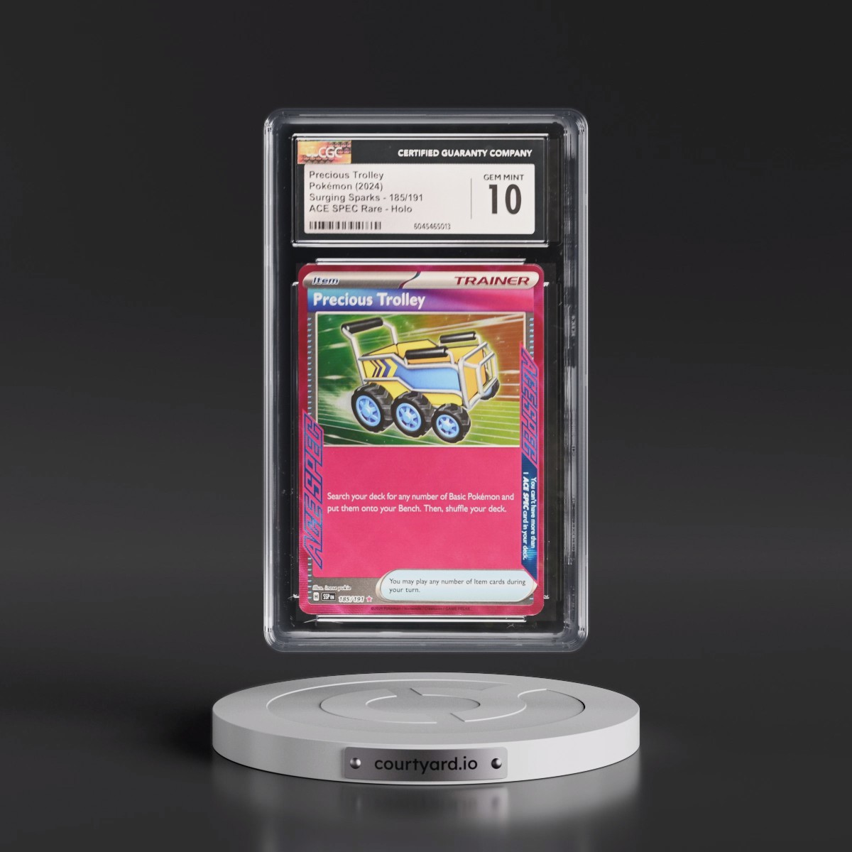 2024 Surging Sparks - SSP EN #185/191 Precious Trolley - ACE SPEC Rare Holo (CGC 10 GEM MINT)
