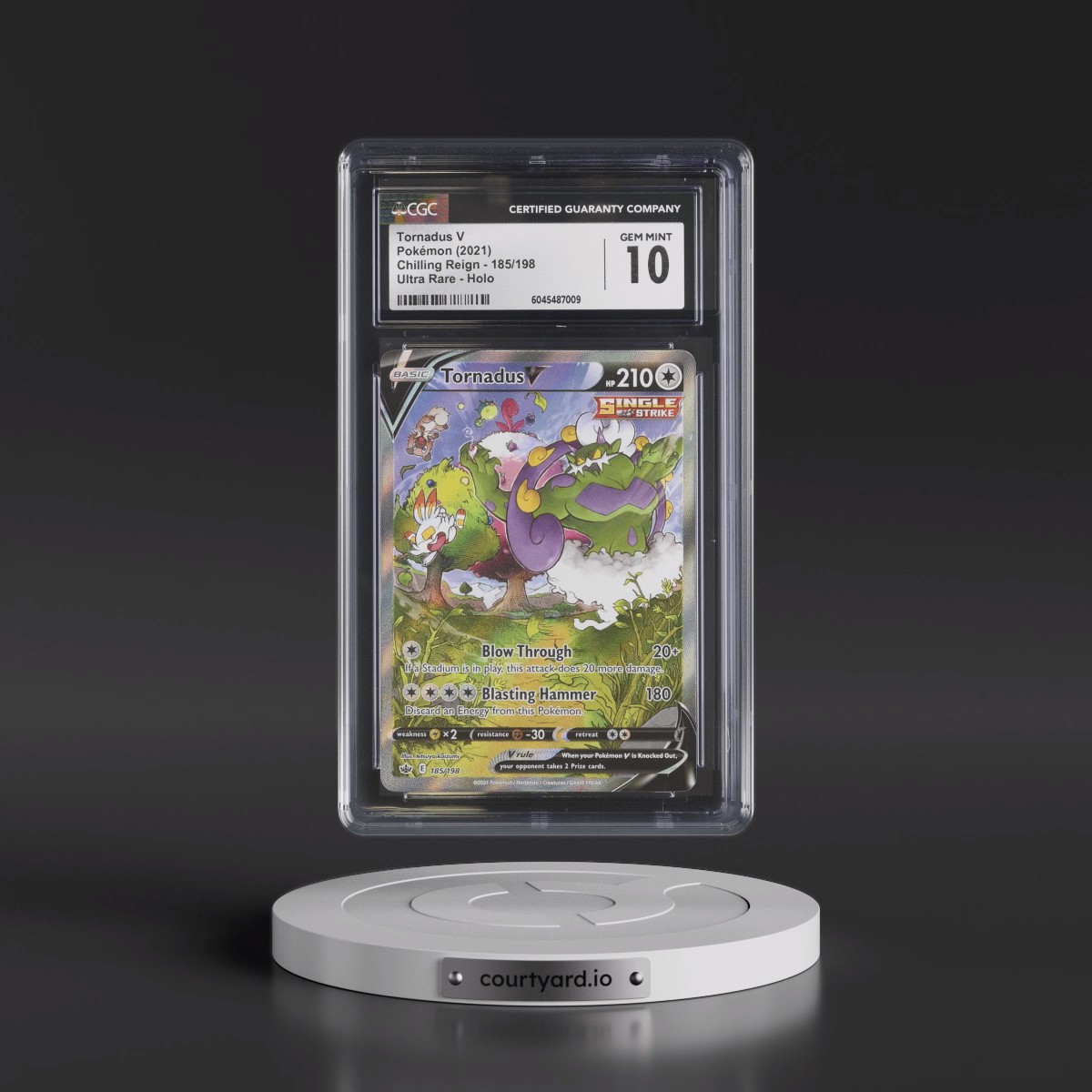 2021 Chilling Reign #185/198 Tornadus V - Ultra Rare Holo (CGC 10 GEM MINT)