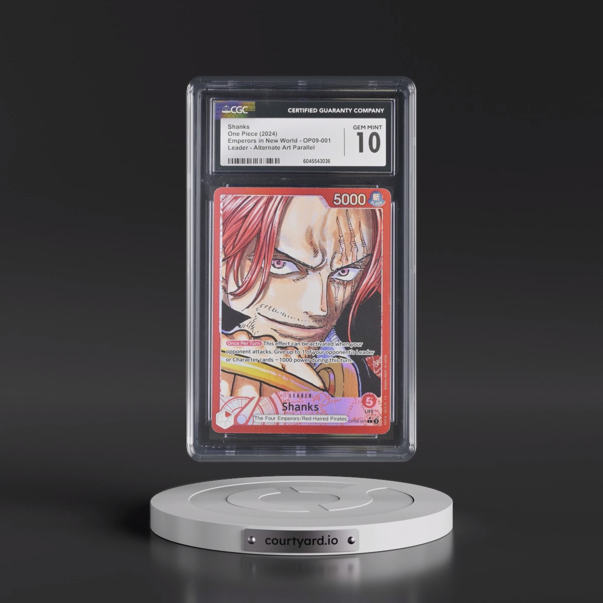 2024 One Piece OP09-Emperors in the New World #001 Shanks - Alternate Art (CGC 10 GEM MINT)