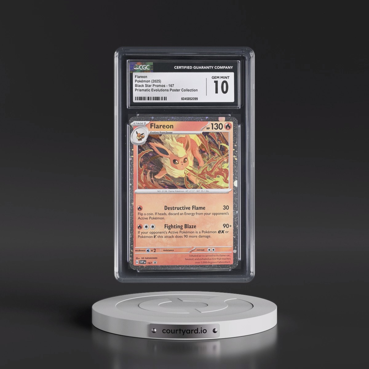 2023 Black Star Promos - Scarlet & Violet SVP EN #167 Flareon - Prismatic Evolutions Poster Collection (Cosmos Holo) (CGC 10 GEM MINT)
