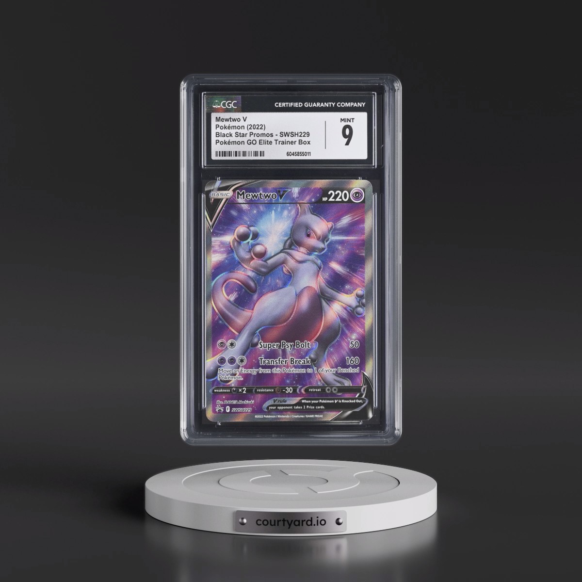 2017 Black Star Promos - Sword & Shield #SWSH229 Mewtwo V - Pokémon GO Elite Trainer Box (Holo) (CGC 9 MINT)