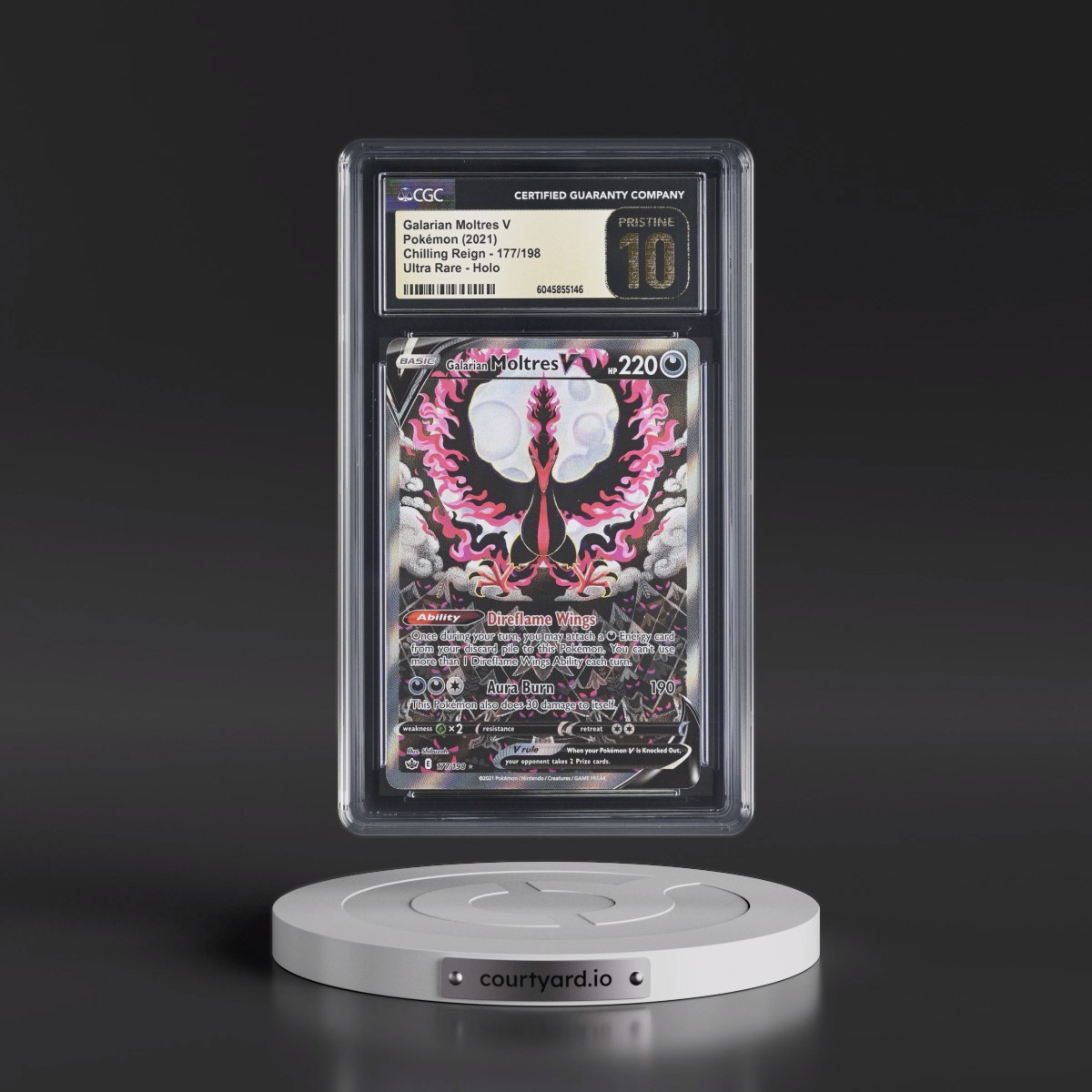 2021 Chilling Reign #177/198 Galarian Moltres V - Ultra Rare Holo (CGC 10 PRISTINE)