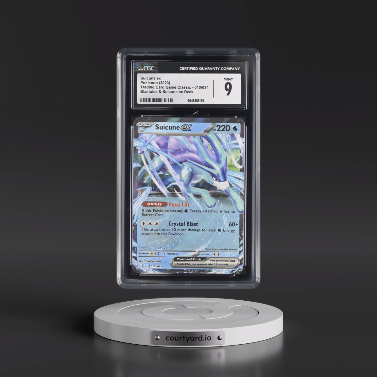 2023 Trading Card Game Classic - CLV, CLC, CLB #010/034 Suicune ex - Blastoise & Suicune ex Deck - CLB Holo (CGC 9 MINT)