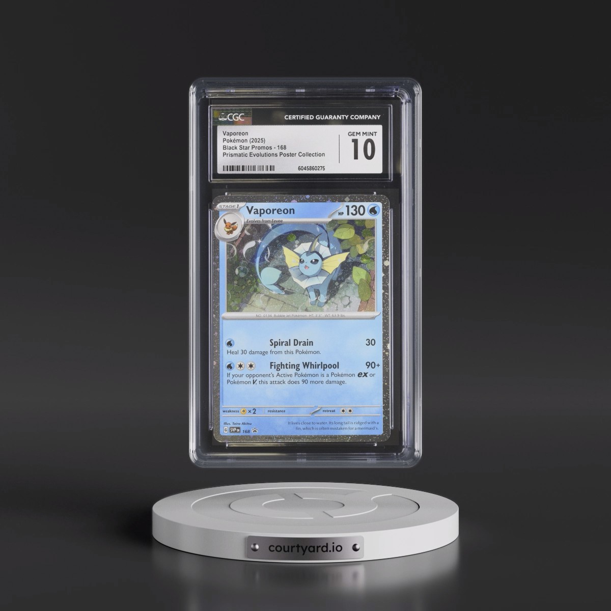 2023 Black Star Promos - Scarlet & Violet SVP EN #168 Vaporeon - Prismatic Evolutions Poster Collection (Cosmos Holo) (CGC 10 GEM MINT)