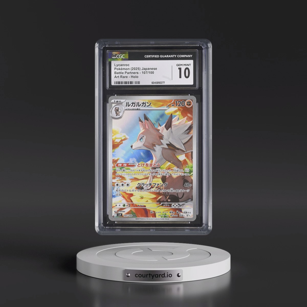 2025 Battle Partners - sv9 #107/100 Lycanroc - Art Rare Holo (CGC 10 GEM MINT)