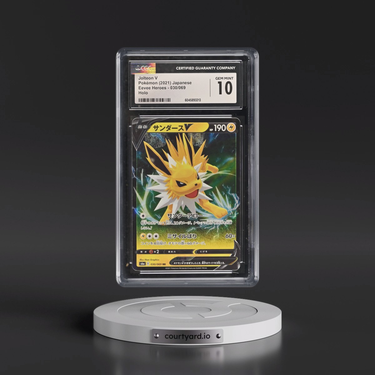 2021 Eevee Heroes #030/069 Jolteon V - Holo (CGC 10 GEM MINT)