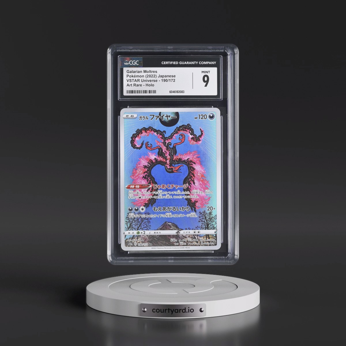 2022 VSTAR Universe #190/172 Galarian Moltres - Art Rare Holo (CGC 9 MINT)