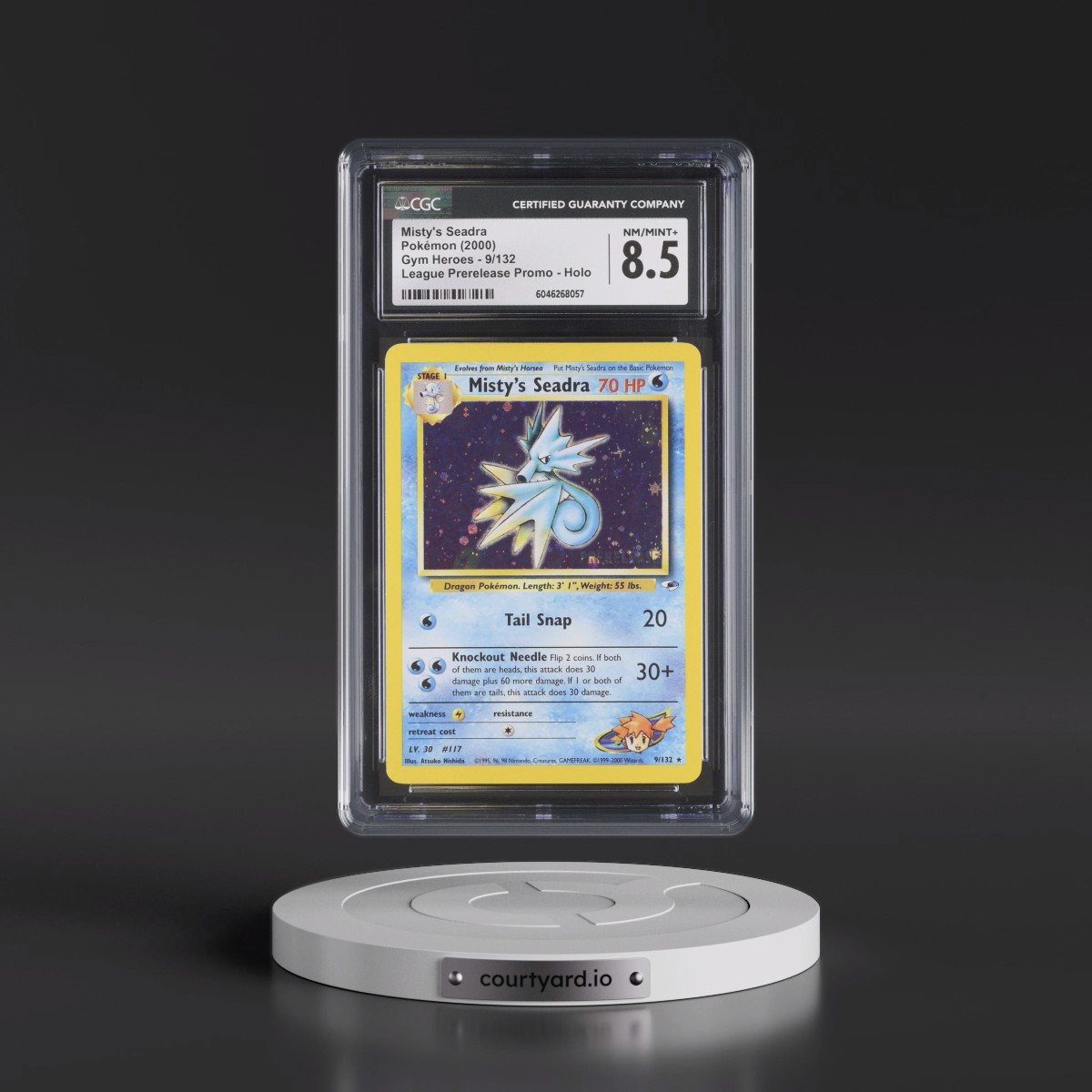 2000 Gym Heroes #9/132 Misty's Seadra - League Prerelease Promo (Holo) (CGC 8.5 NM-MT+)