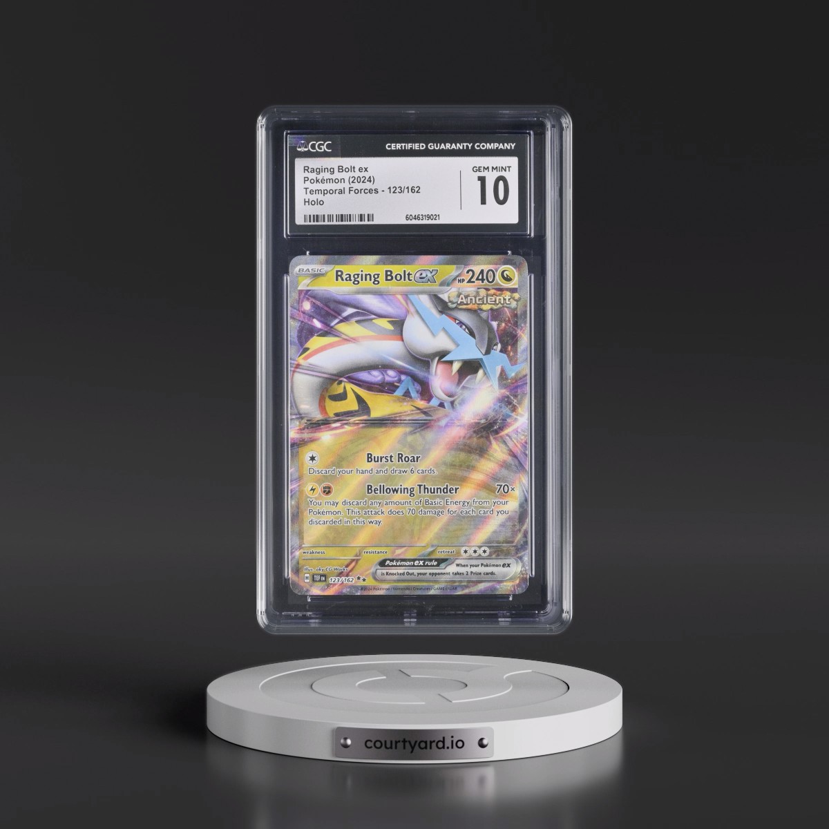 2024 Pokémon Tef EN-Temporal Forces #123 Raging Bolt EX - Holo (CGC 10 GEM MINT)