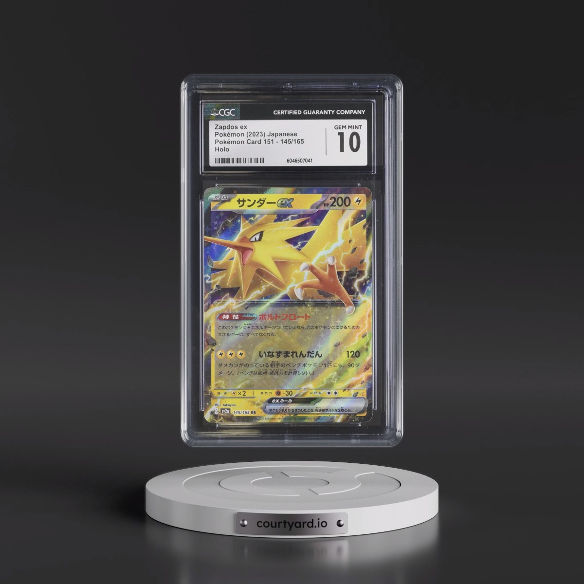 2023 Pokémon Card 151 #145/165 Zapdos ex - Holo (CGC 10 GEM MINT)
