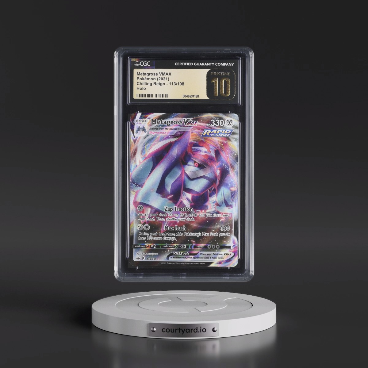 2021 Chilling Reign #113/198 Metagross VMAX - Holo (CGC 10 PRISTINE)